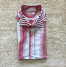 Cargar imagen en el visor de la galería, Red Pencil Stripe Dress Shirt - Made in USA